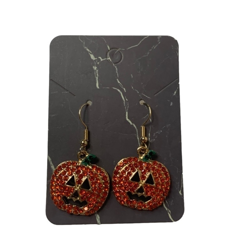 Pumpkin diamond earrings